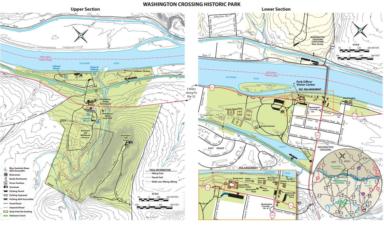 Washington Crossing State Park Trail Map Park Map | Washington Crossing Historic Park